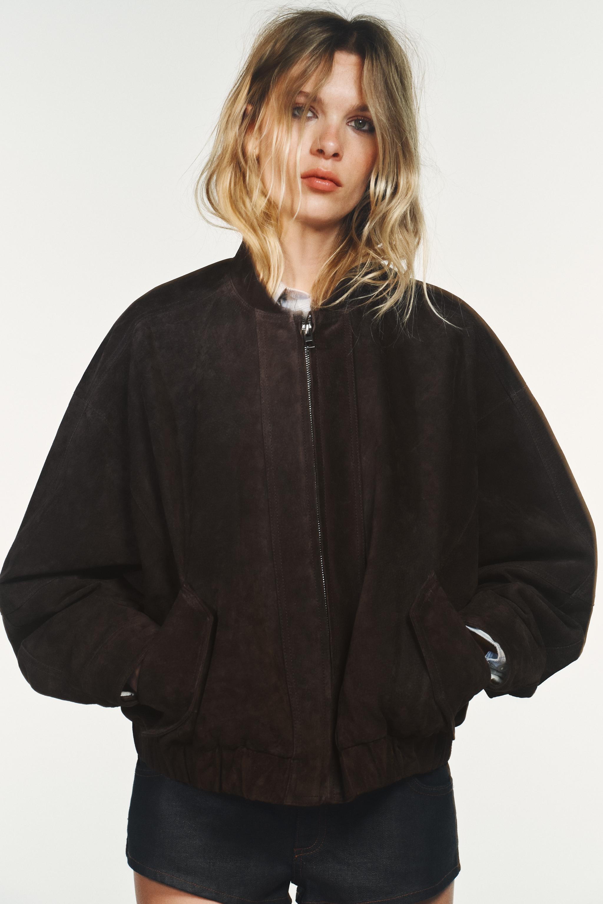 BLOUSON BOMBER 100% CUIR DAIM